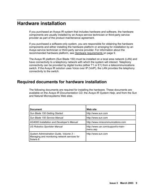 Avaya IR Install and Troubleshooting Guide - Avaya Support