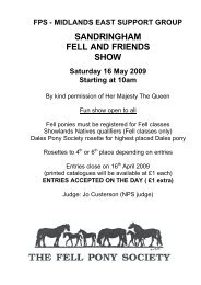 SANDRINGHAM FELL AND FRIENDS SHOW - The Fell Pony Society