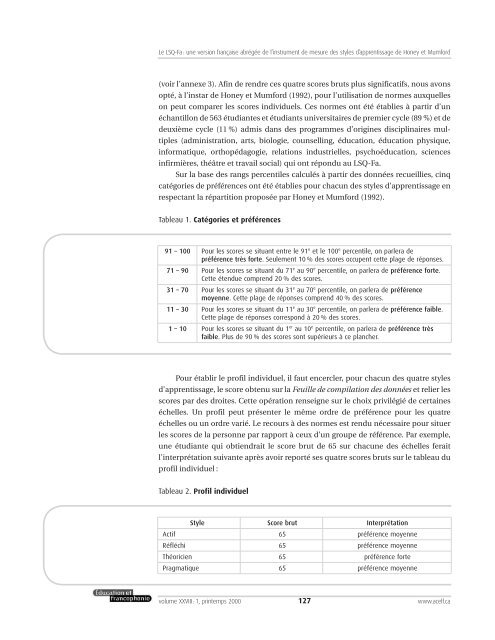 Le style d'apprentissage - acelf