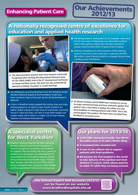 Focus Magazine - Bradford Teaching Hospitals NHS Foundation Trust