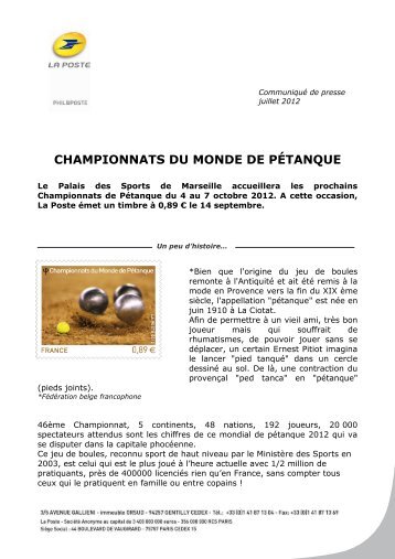 CHAMPIONNATS DU MONDE DE PÉTANQUE