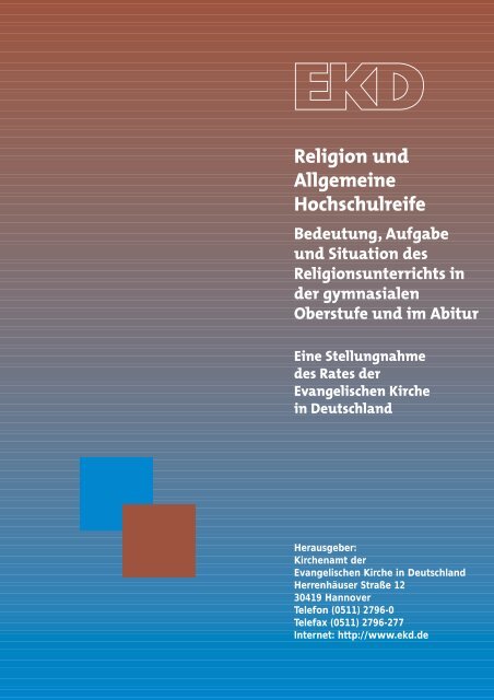 Religion und Allgemeine Hochschulreife - Evangelische Kirche in ...