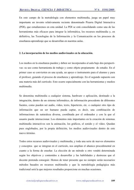 NÂº 6 15/01/2009 - enfoqueseducativos.es