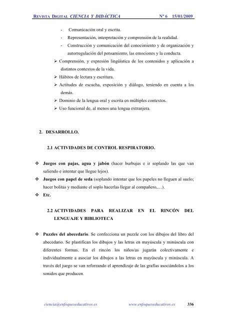 NÂº 6 15/01/2009 - enfoqueseducativos.es