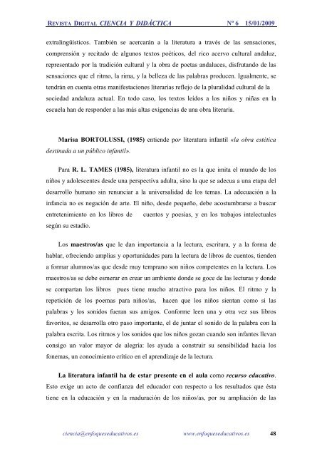 NÂº 6 15/01/2009 - enfoqueseducativos.es