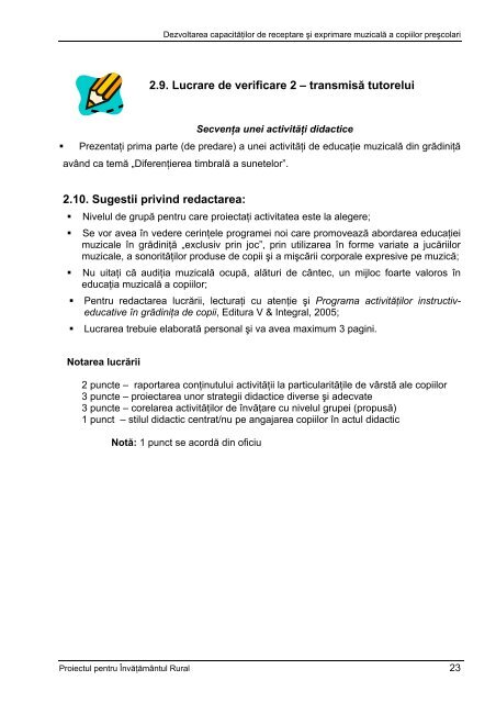 Proiect Didactic La Educatia Muzicala In Gradinita
