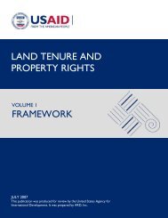 LAND TENURE AND PROPERTY RIGHTS FRAMEWORK