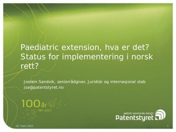 Paediatric extension, hva er det? Status for implementering i ...