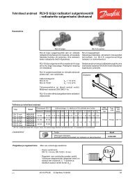 Tehnilised andmed RLV-S tÃ¼Ã¼pi radiaatori sulgemisventiil ... - Danfoss