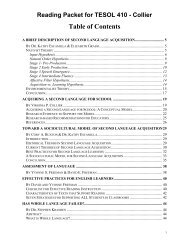 Reading Packet for TESOL 410 - Collier - Woodring College of ...