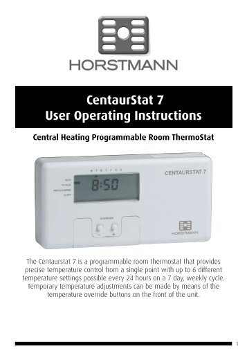 CentaurStat 7 User Operating Instructions - Horstmann