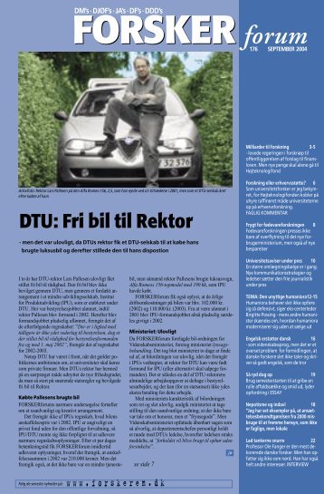 DTU: Fri bil til Rektor - FORSKERforum