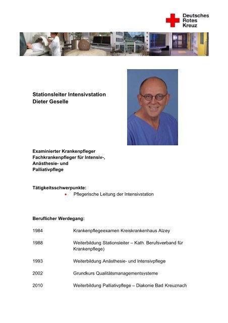Lebenslauf Dieter Geselle - DRK Krankenhaus Alzey