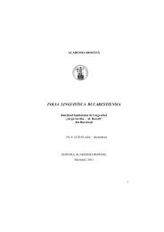 Nr. 6, iulie - decembrie 2010 - Institutul de LingvisticÄ âIorgu Iordan ...