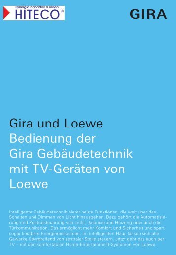 Bedienung der Gira GebÃ¤udetechnik mit TV-GerÃ¤ten von Loewe