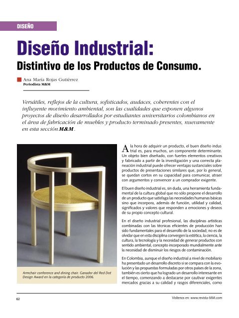 DiseÃ±o DiseÃ±o Industrial - Revista El Mueble y La Madera