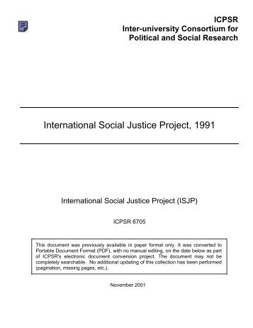 International Social Justice Project, 1991 - Carleton University Library