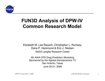 FUN3D Analysis of DPW-IV Common Research Model - NASA