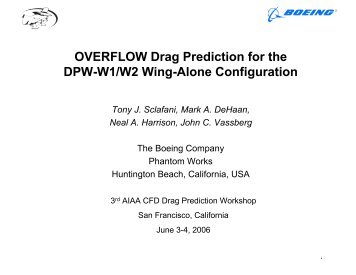 OVERFLOW Drag Prediction for the DPW-W1/W2 Wing-Alone ...