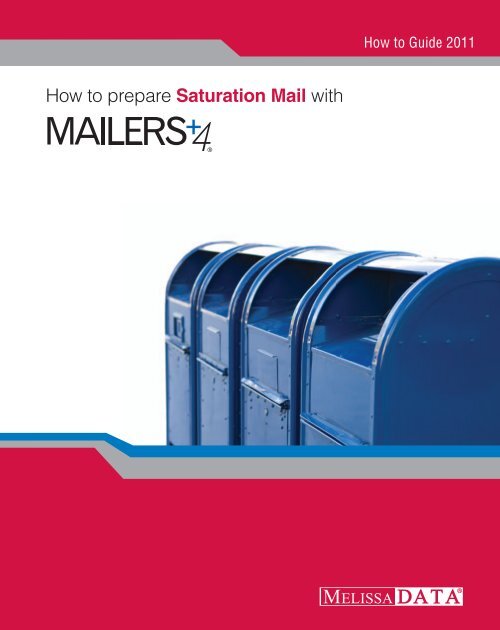 How to prepare Saturation Mail with - Melissa Data