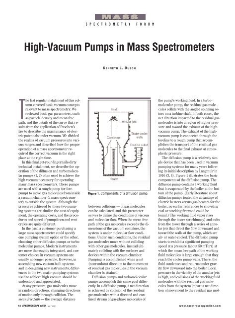 High-Vacuum Pumps in Mass Spectrometers