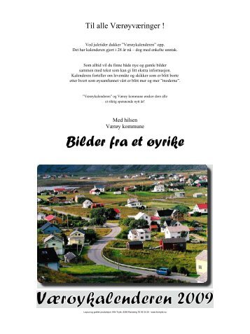 VÃ¦rÃ¸ykalender 2009 - vÃ¦rÃ¸ya.no