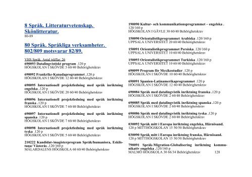 Utbildningar vid universitet och hÃ¶gskolor - Wimnells