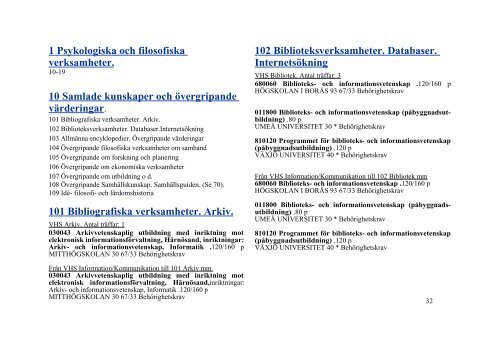 Utbildningar vid universitet och hÃ¶gskolor - Wimnells