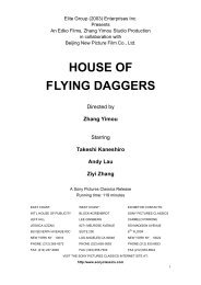 House of Flying Daggers presskit - Sony Pictures Classics