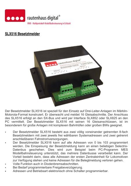 SLX516 16-fach Besetztmelder - MDVR