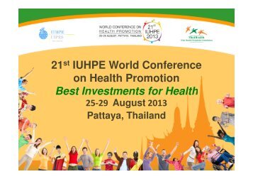 21st IUHPE World Conference on Health Promotion Best ...