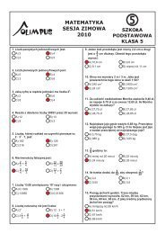 OLIMPUS Sesja zimowa 2010 - Matematyka, kl. 5 SzkoÃ…Â‚a Podstawowa