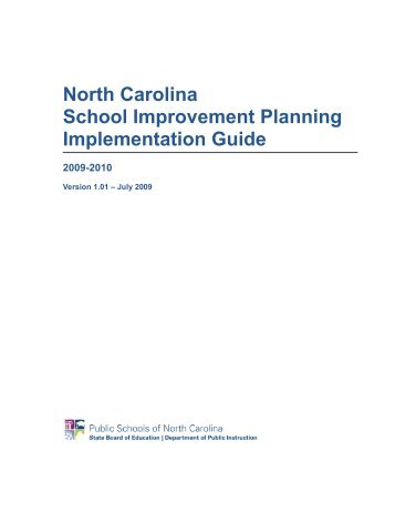 North Carolina School Improvement Planning Implementation Guide