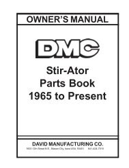 Stir-Ator Parts Book 1965 to Present - David Manufacturing Co.