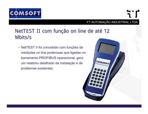 NetTEST II Ferramenta para analise de PROFIBUS - FT AutomaÃ§Ã£o