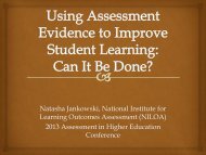 Natasha Jankowski, National Institute for Learning Outcomes ...