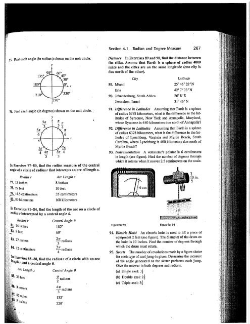 Section 4.1 . Radian and Degree Measure 267