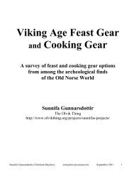 Viking Age Feast Gear Class Handout pgs 1-3 - Olvik Thing