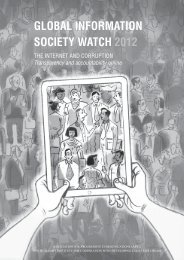 GLOBAL INFORMATION SOCIETY WATCH 2012