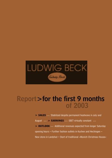 Nine-months report 2003 (PDF) - Ludwig Beck