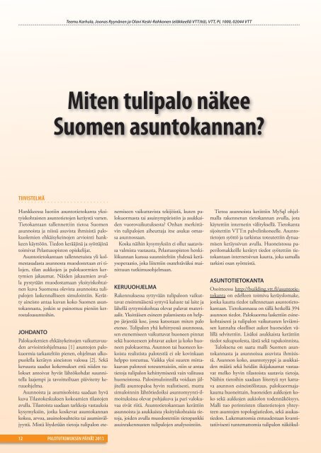 Tulipalojen terveyskustannukset - Pelastustieto