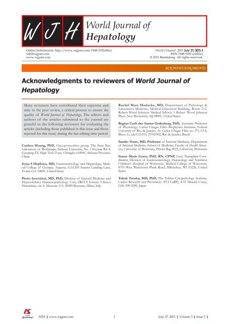 7 - World Journal of Gastroenterology