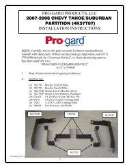 Suburban Partition Install Instructions - Pro-Gard Products
