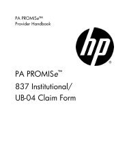 PA PROMISe™ 837 Institutional/ UB-04 Claim Form