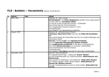 FLS - Bulletin â Verzeichnis (Stand: 05.05.06/CH)