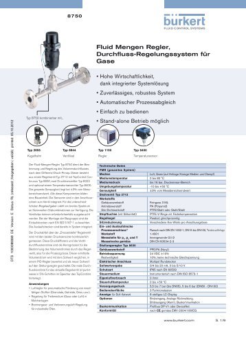 Fluid Mengen Regler, Durchfluss-Regelungssystem für Gase