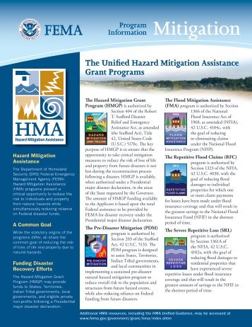 The Unified Hazard Mitigation Assistance Grant ... - FloodSmart.gov