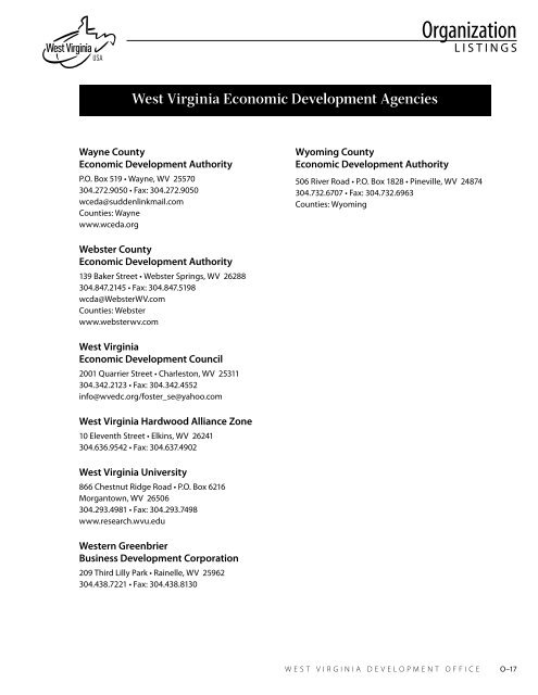 West Virginia Business Resource Directory