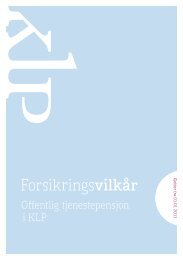 ForsikringsvilkÃ¥r for fellesordningen - KLP