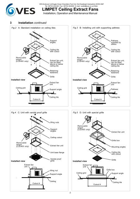 LIMPET Ceiling Extract Fans - VES